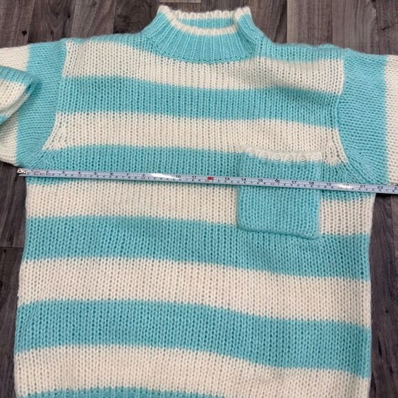 Vintage Striped mock neck chunky knit sweater - Picture 3 of 4